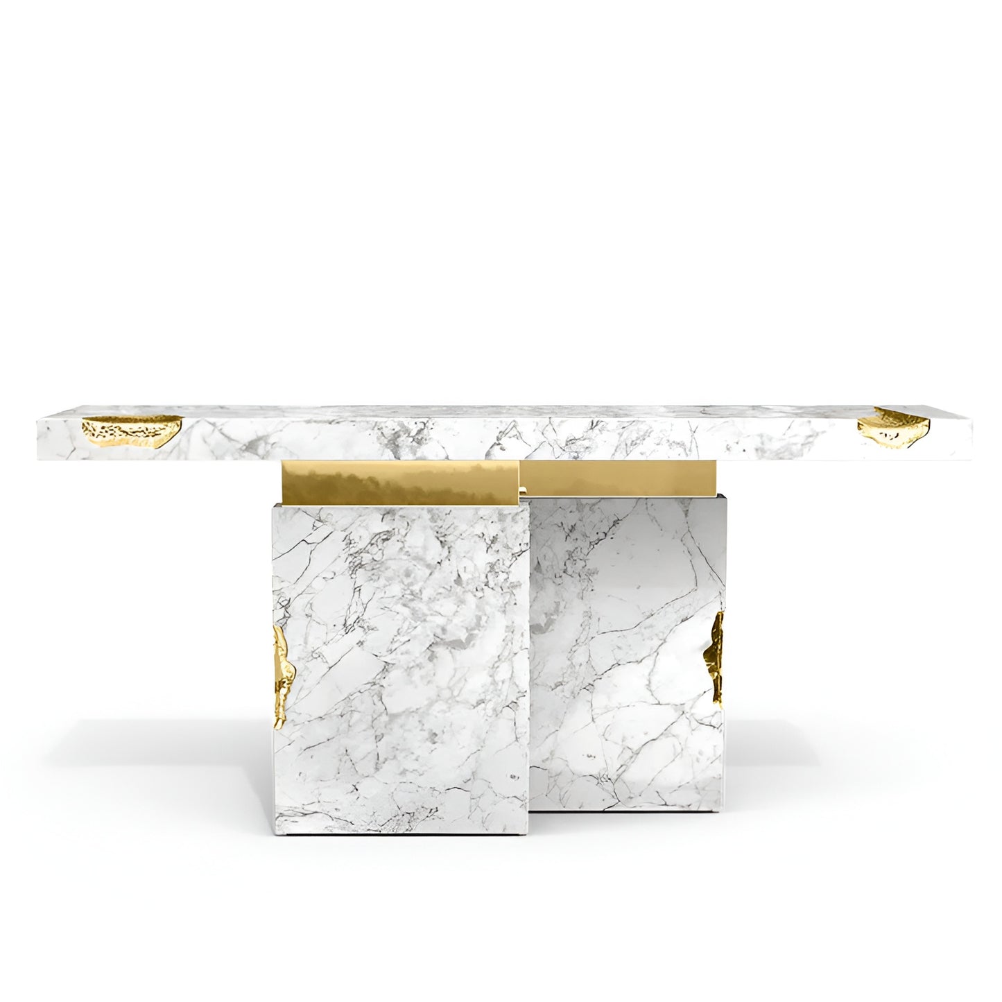 Modern Marble Looking Metal Accent Table
