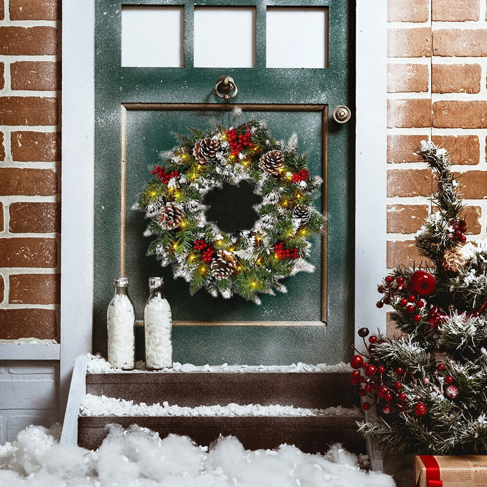 Artificial Christmas Wreath With LED Lights / Ruchi