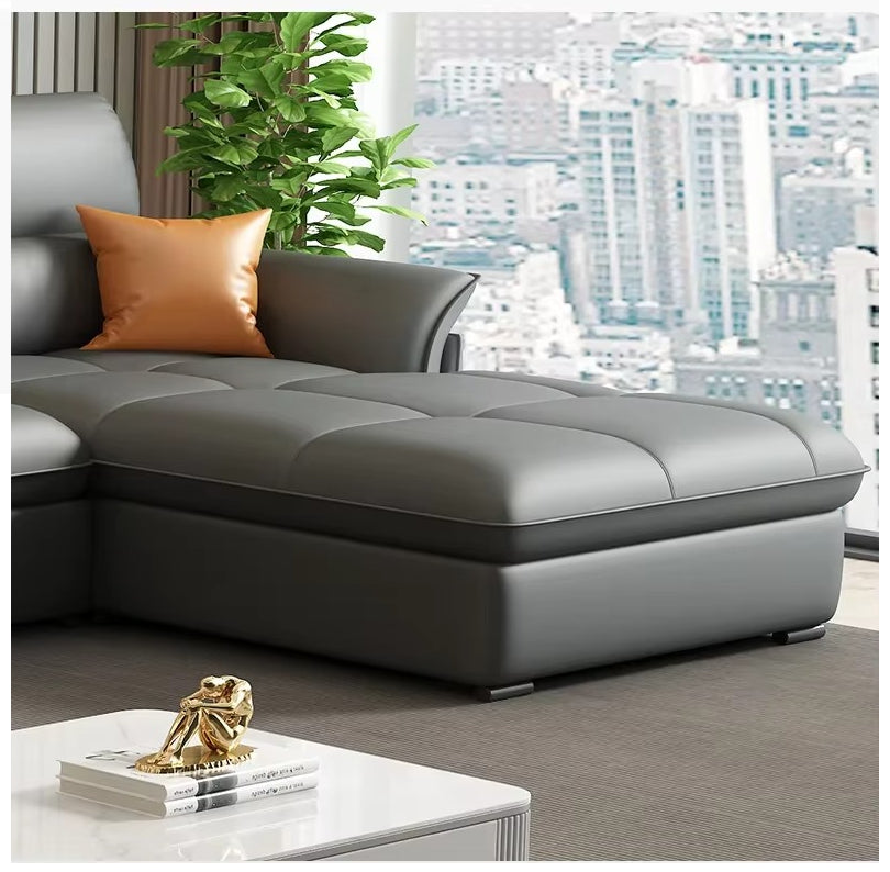 Leather Recliner Sectional Sofa Bed / Ruchi
