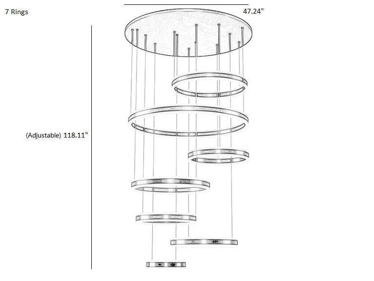 Modern Remote Control LED Circle Chandelier