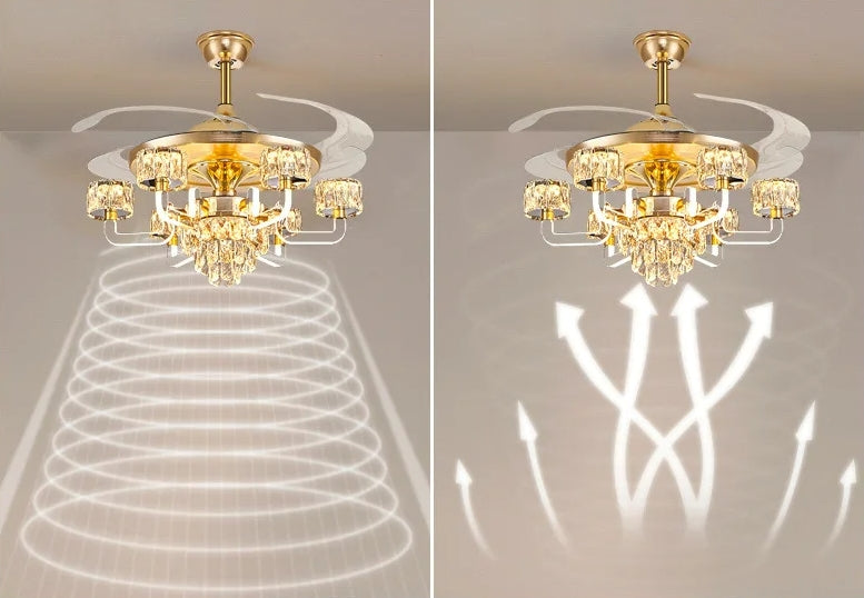 Remote Control LED Crystal Ceiling Fan Light / Ruchi