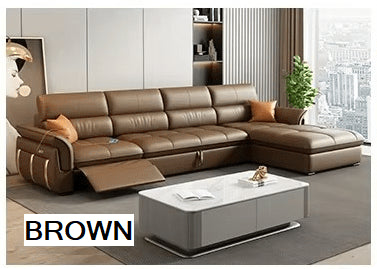 Leather Recliner Sectional Sofa Bed / Ruchi