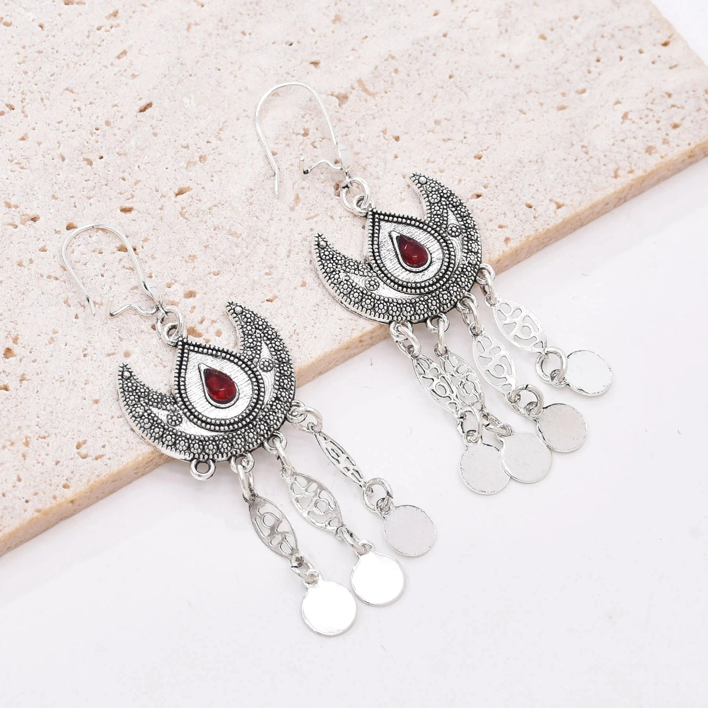 Bohemian Croissant Shaped Ethnic Necklace Set / Ruchi