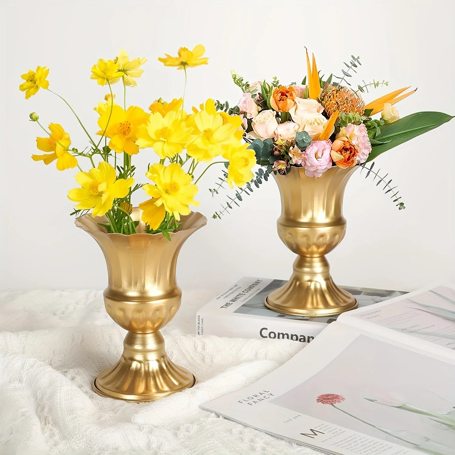 Vintage Metal Dining Table Vase Set / Ruchi