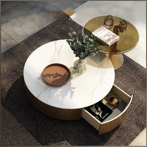 Modern Round Coffee Table With Storage