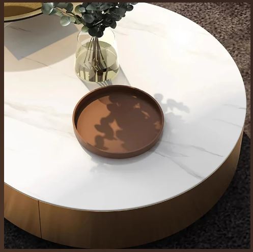 Modern Round Coffee Table With Storage / Ruchi
