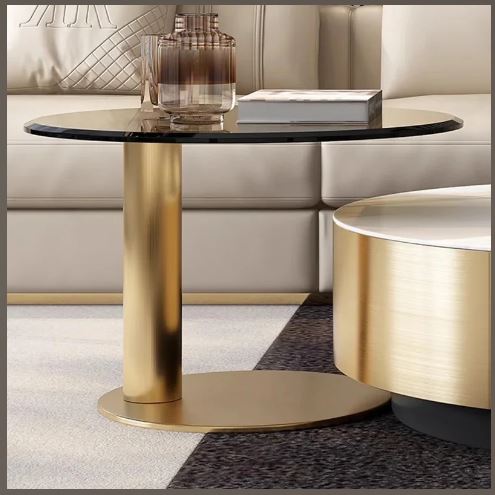 Modern Round Coffee Table With Storage / Ruchi