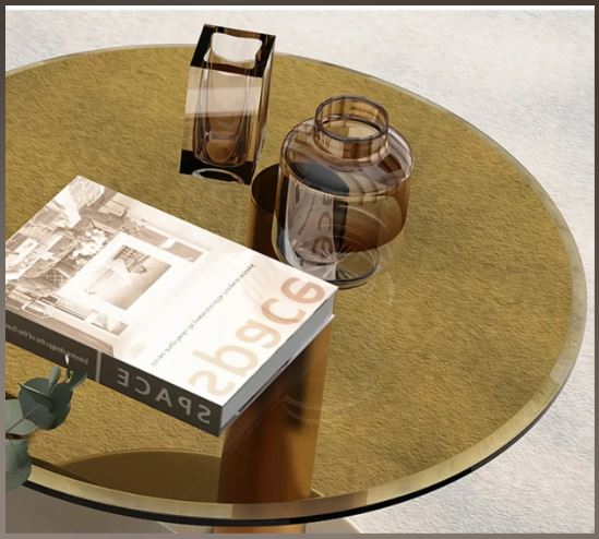 Modern Round Coffee Table With Storage / Ruchi