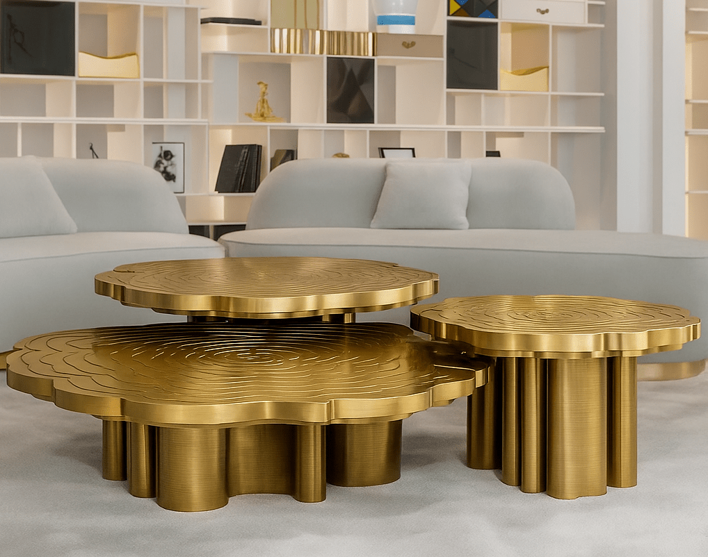3 Piece Luxury Metal Coffee Table / Ruchi