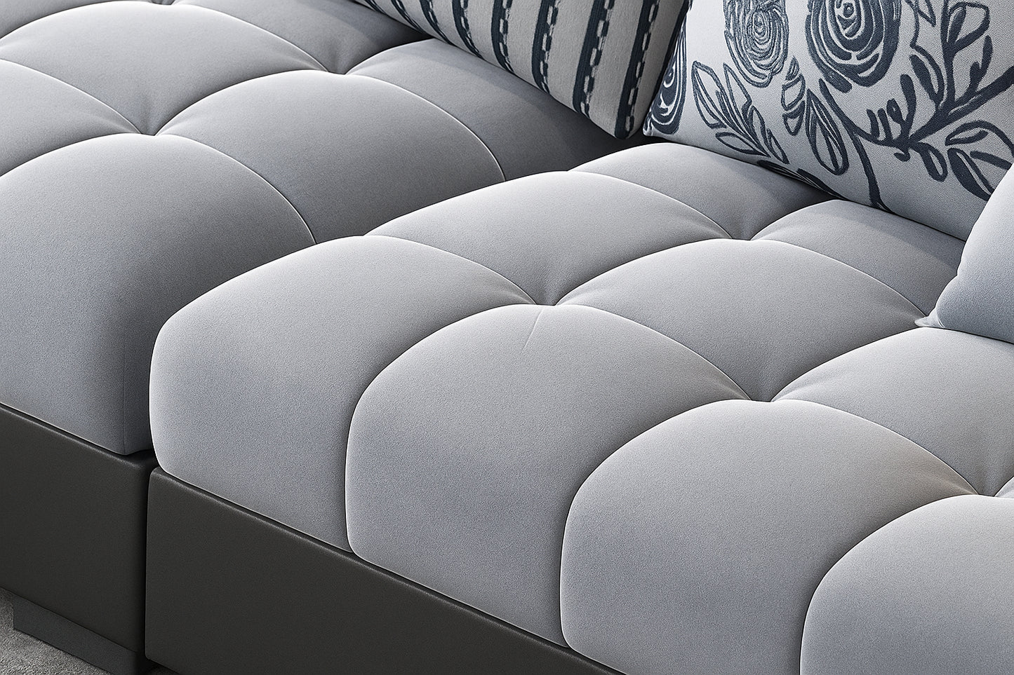 Modern Multifunctional Microfiber Modular Sectional Sofa / Ruchi