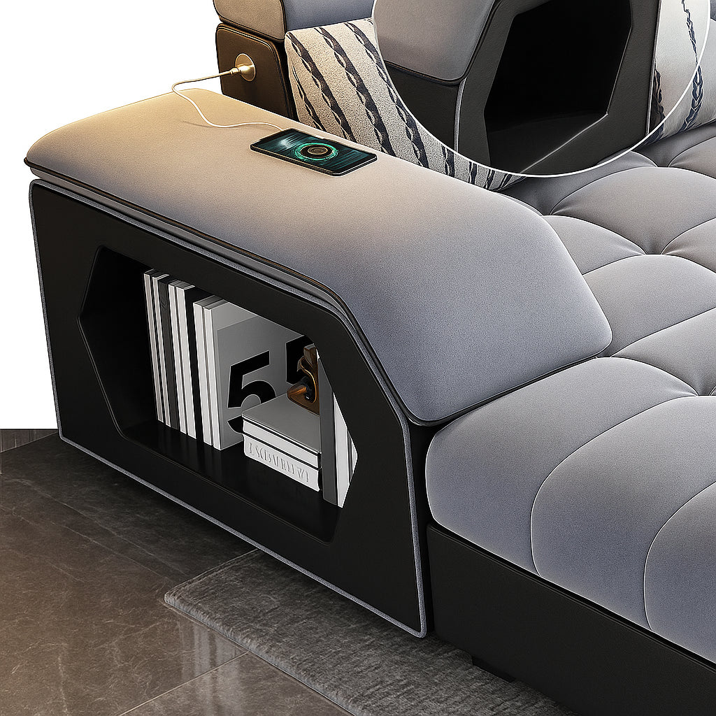 Modern Multifunctional Fabric Sectional Sofa