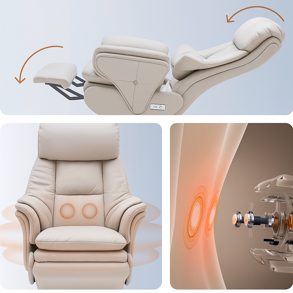 Power Recliner Leather Smart Office Chair / Ruchi