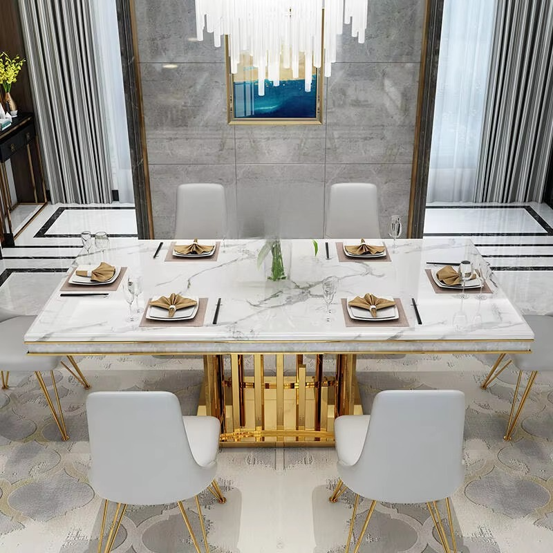 Marble Dining Table Set For 6 / Ruchi