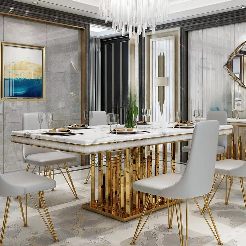 Marble Dining Table Set For 6 / Ruchi