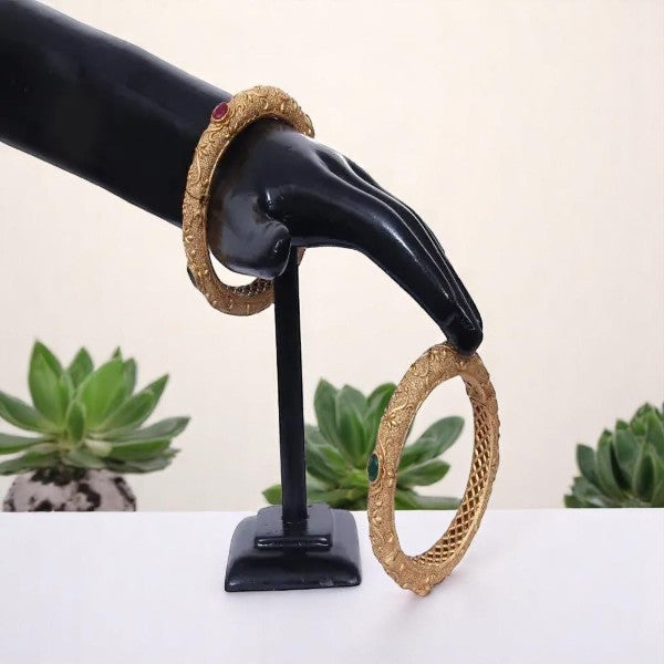 Traditional Stone-Studded Gold Bangles / Ruhi