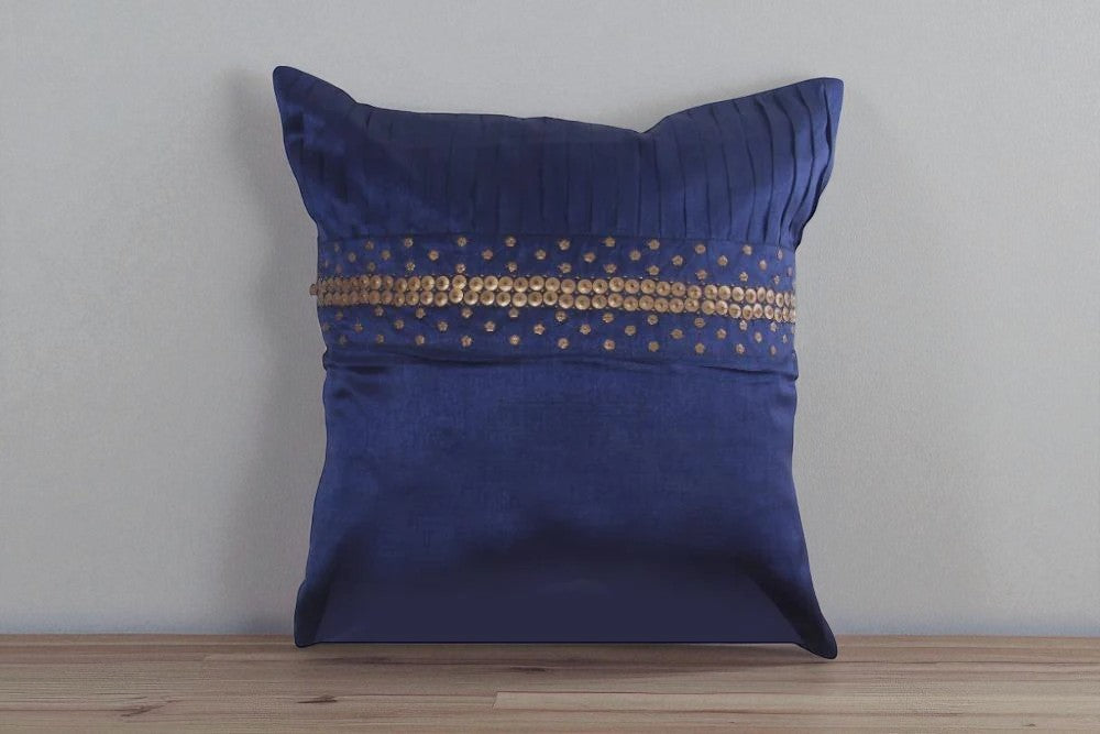 Pleated Silk Stylish Cushion Cover / Ruchi