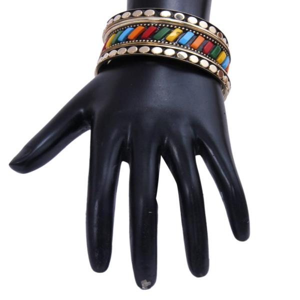 Colorful Metallic Women Bangles Set of 3 / Ruchi