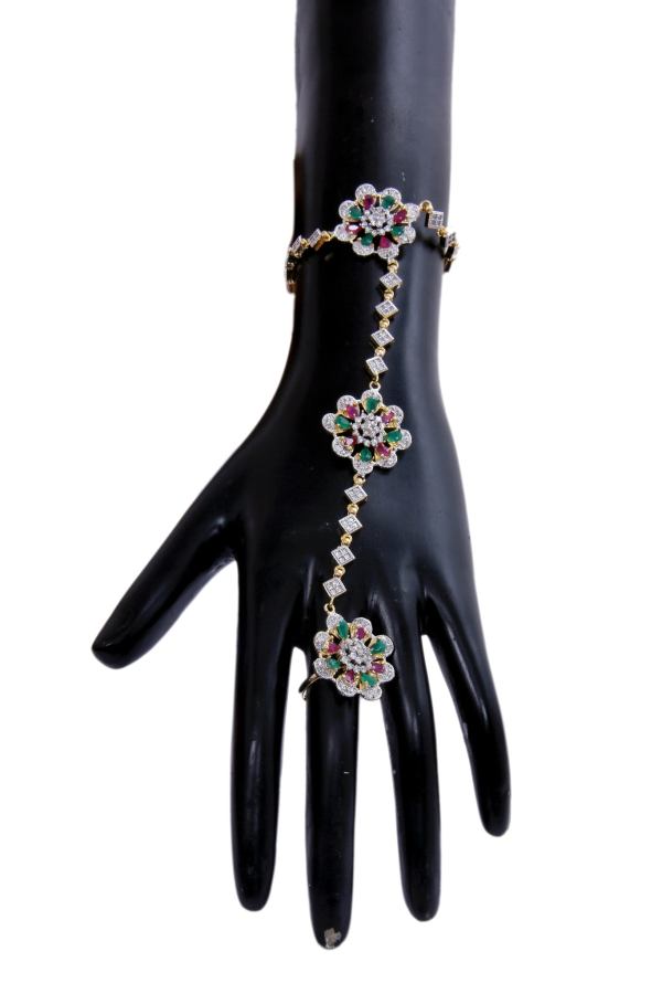 Gold-Toned Multi-colored Stone Bracelet / Ruchi