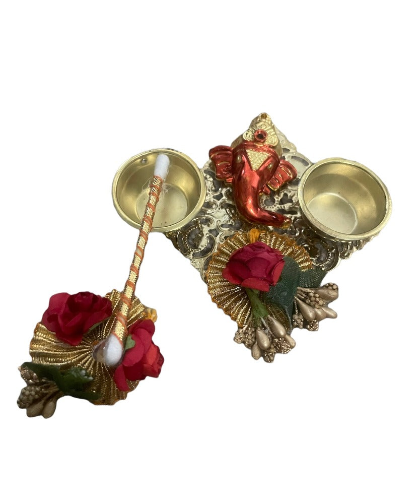 Ganesha Designed Lumba Rakhi Thali Set / Ruchi