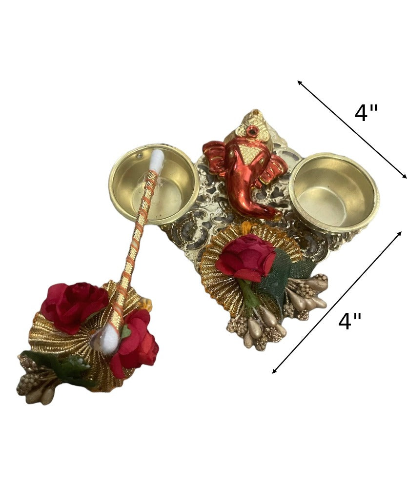 Ganesha Designed Lumba Rakhi Thali Set / Ruchi