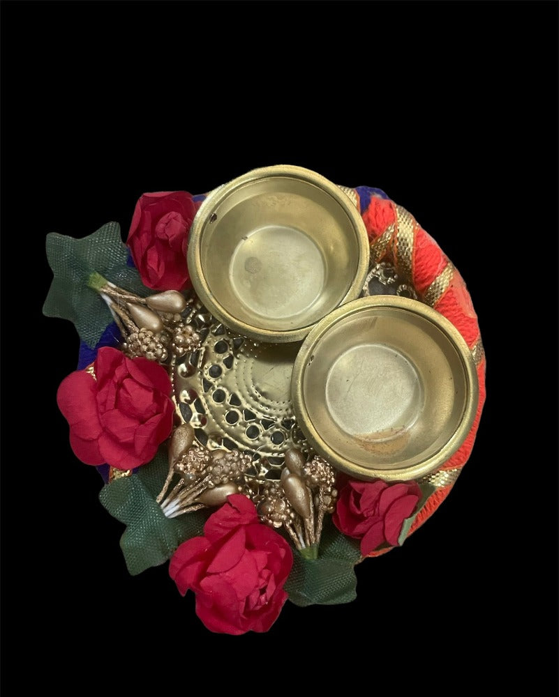 Lumba Rakhi Metal Thali Set For Brother / Ruchi