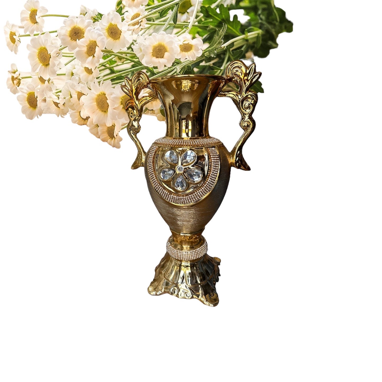 Antique Gold Trophy Flower Vase / Ruchi