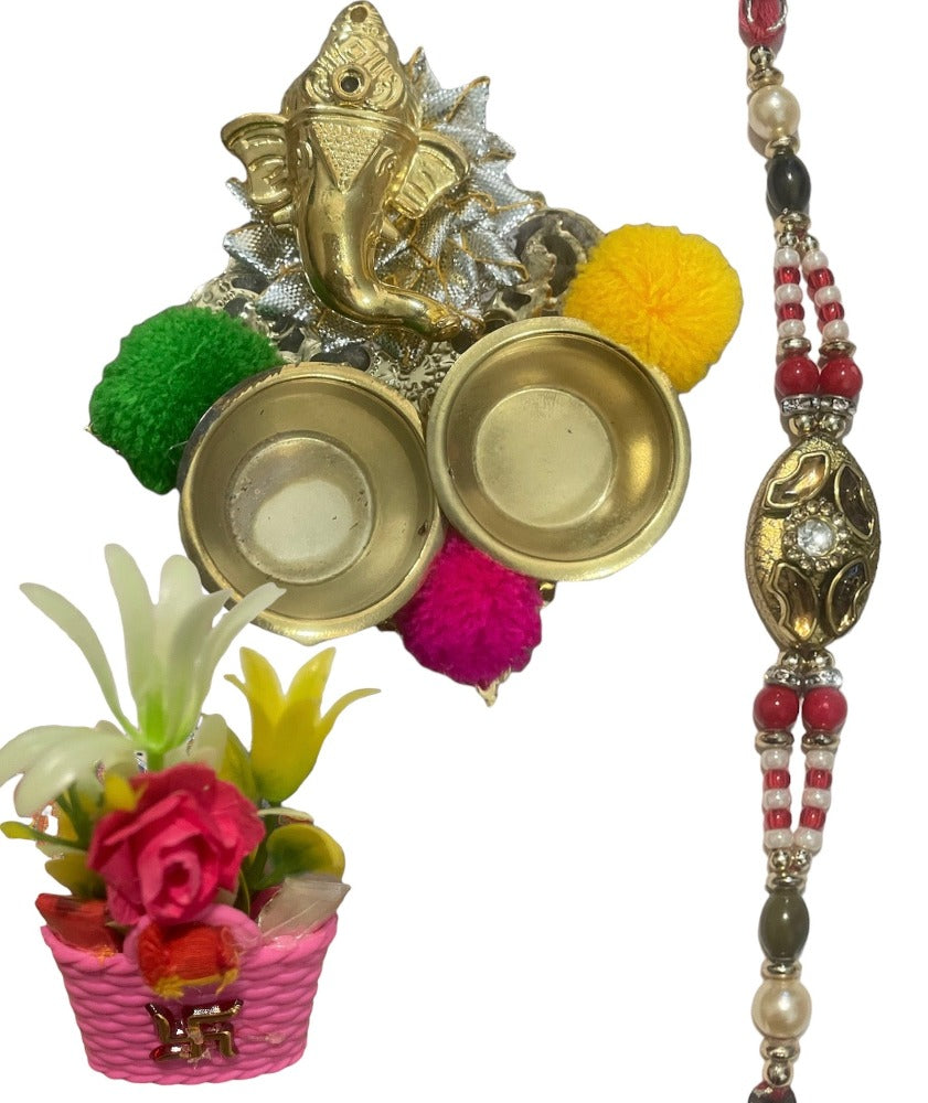 Rakhi Thali Set With Flower Vase / Ruchi