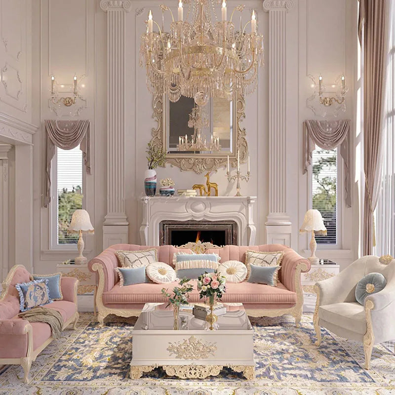 European Button-tuffted Fabric Sofa Set / Ruchi
