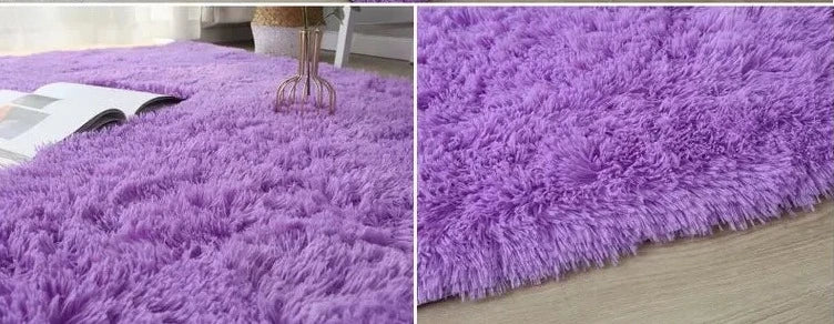 Appealing Design Solid Pattern Non-Slip Polyester Area Rug / Ruchi