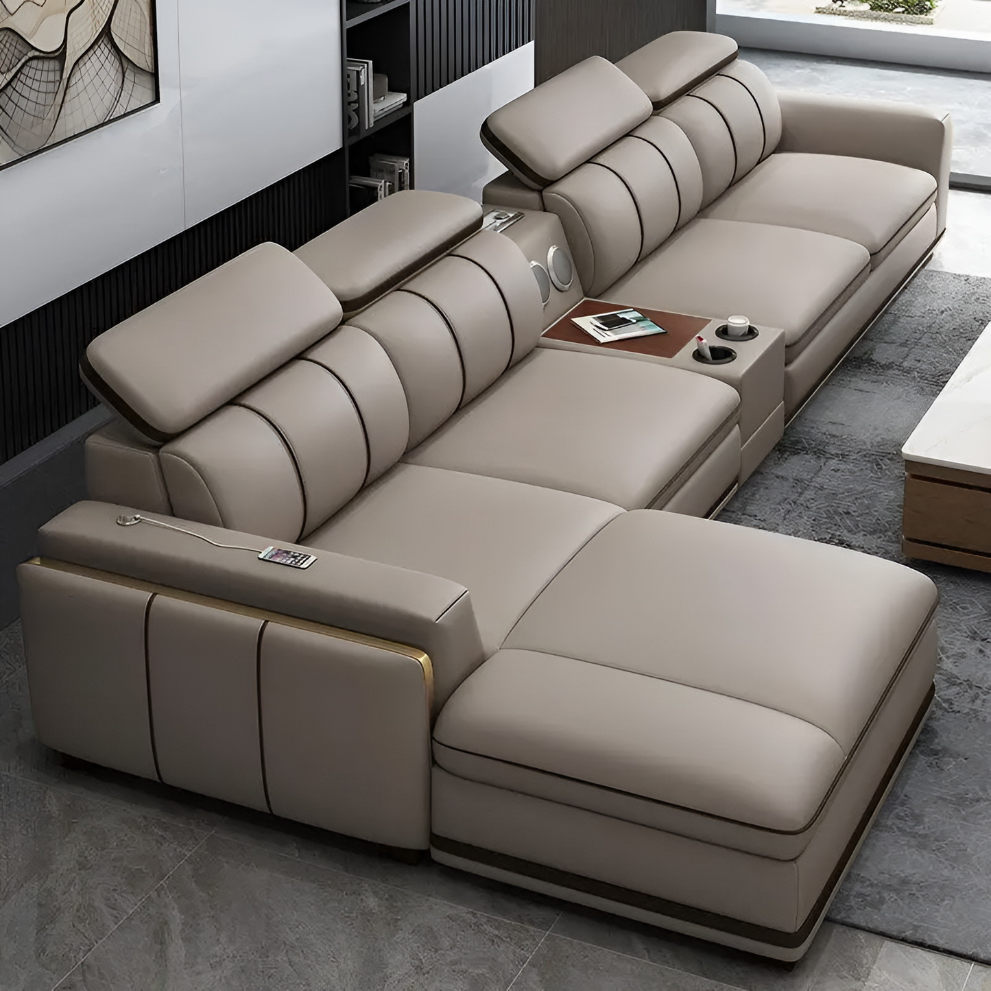 Multi-functional Sectional Leather Sofa / Ruchi