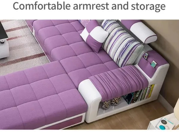 Multifunctional Contemporary Fabric Sectional Sofa