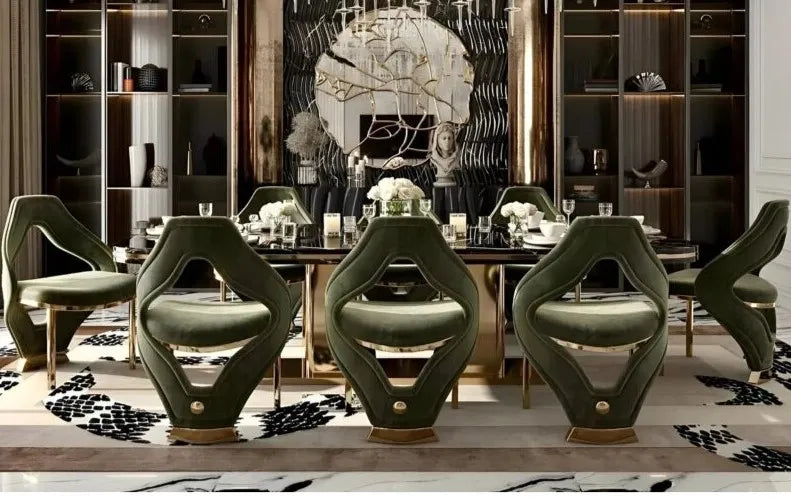 95 Inch Marble Dining Table Set For 8