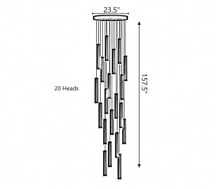 Black Modern LED Pendant Lighting / Ruchi