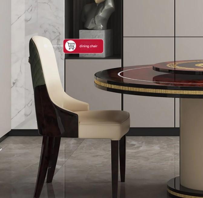 Round Wooden Dining Table Set With Lazy Susan / Ruchi
