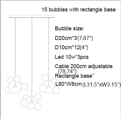 Clear Bubble LED Glass Pendant Lighting / Ruchi