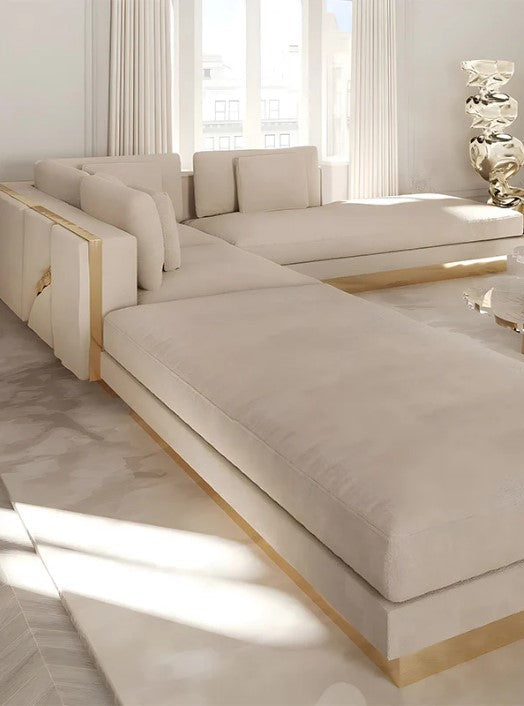 Fabric Upholstered Sectional Sofa / Ruchi