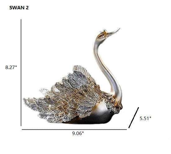 Modern Resin Swan Showpiece Set Of 2 / Ruchi