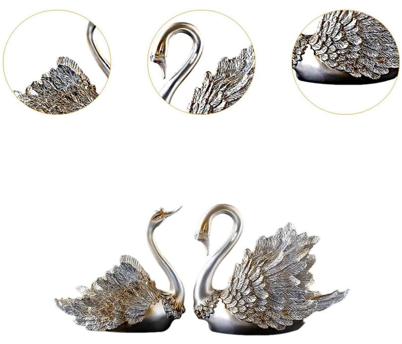Modern Resin Swan Showpiece Set Of 2 / Ruchi
