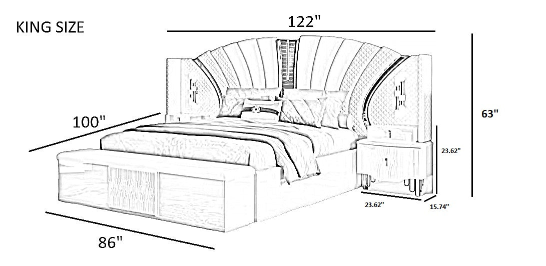 Modern Leather Upholstered Bedroom Set