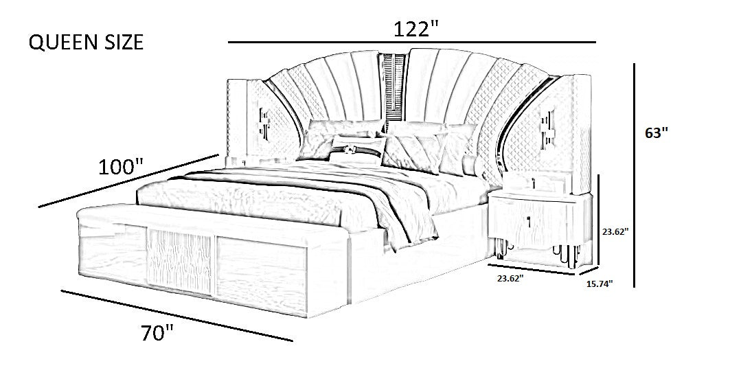 Modern Leather Upholstered Bedroom Set