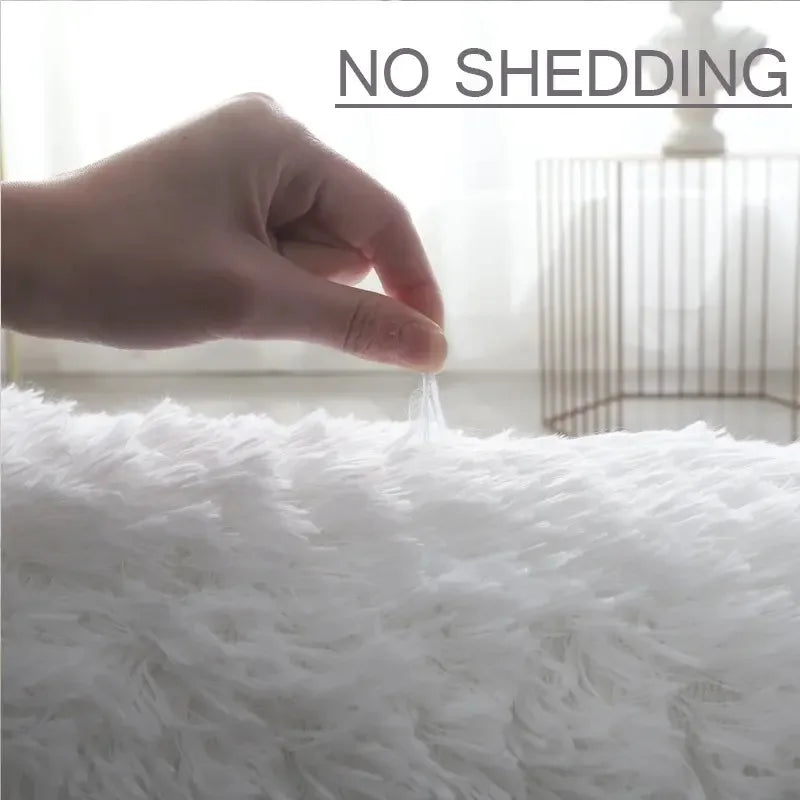 Appealing Design Solid Pattern Non-Slip Polyester Area Rug / Ruchi