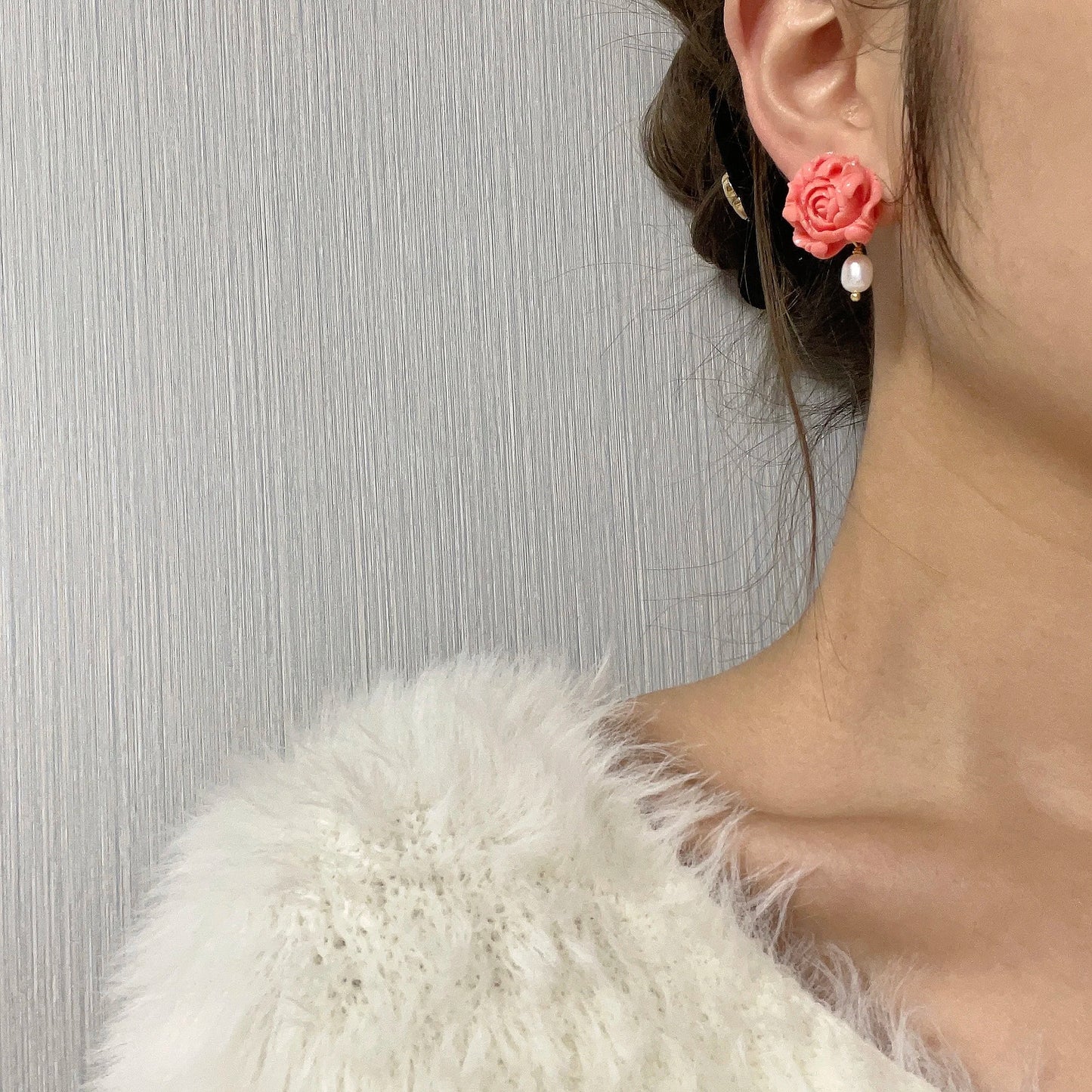 1 Pair Fantastic White Pearl Coral Women's Stud Earrings / Ruchi
