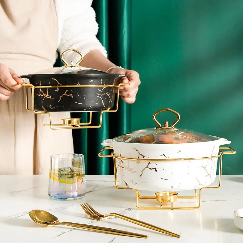 Marble Pattern Ceramic Serveware / Ruchi