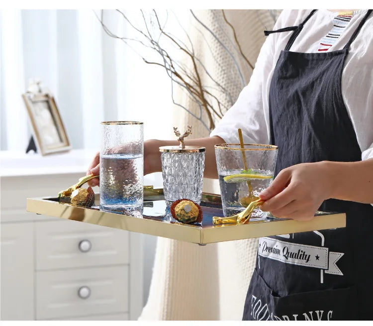 Metal Serving Tray With Handles / Ruchi