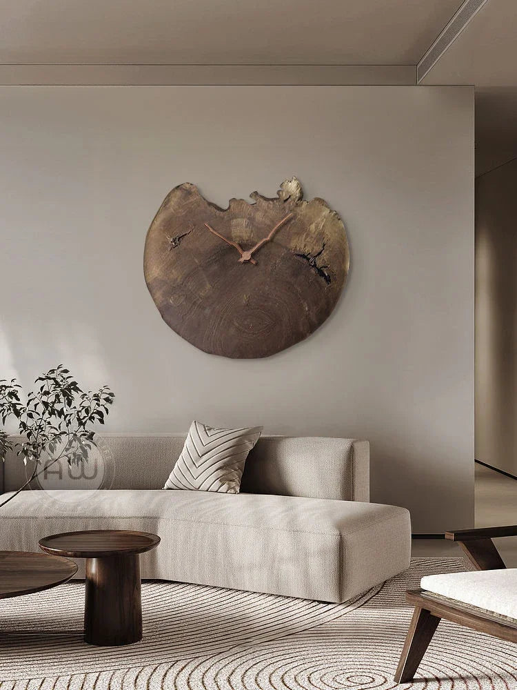 Wood Themed Round Wall Clock / Ruchi