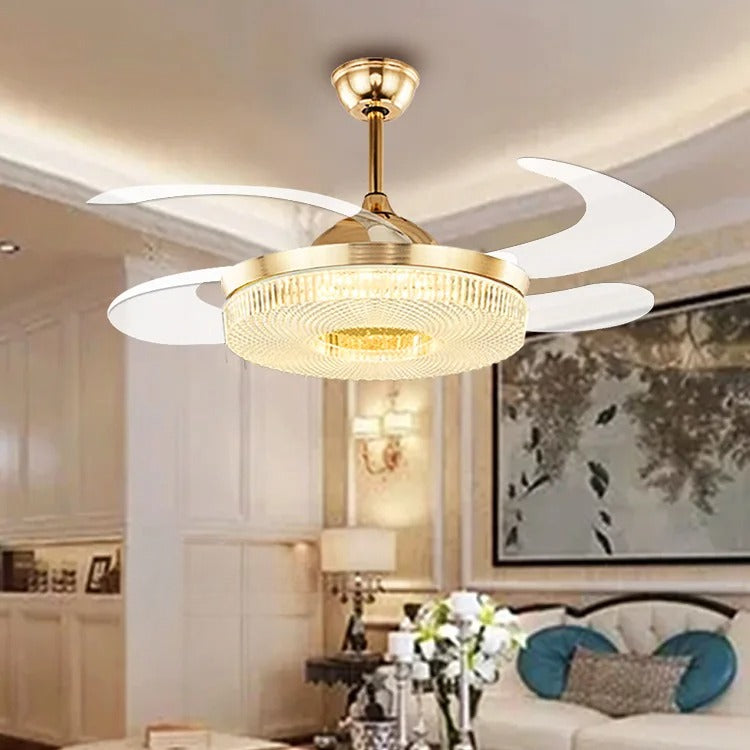 Modern Remote Control LED Ceiling Fan Light / Ruchi