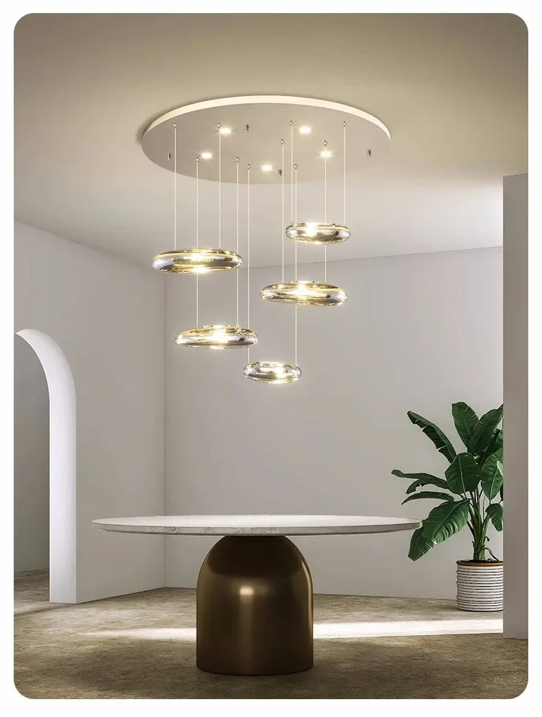 Round LED Chandelier For Dining Room / Ruchi