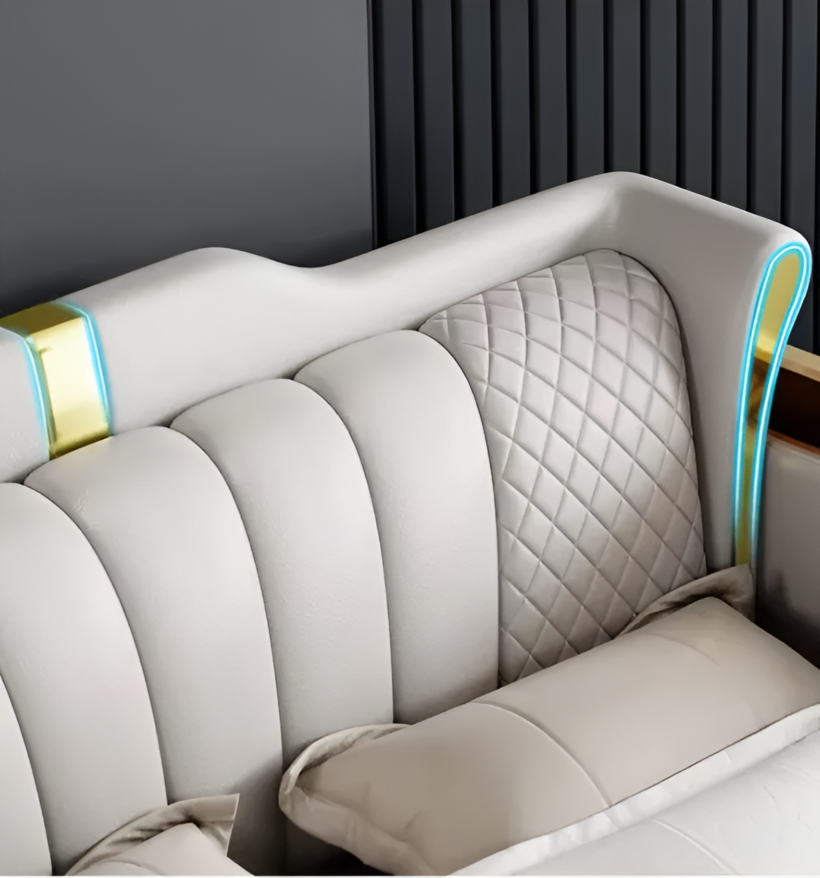 Multifunctional Smart Leather Bed With Massager / Ruchi