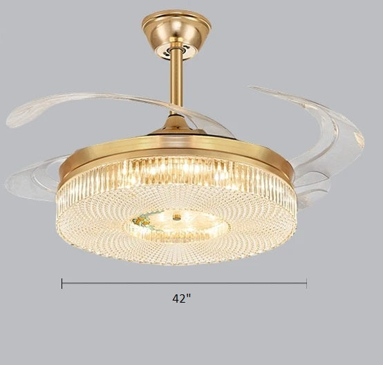 Modern Remote Control LED Ceiling Fan Light / Ruchi