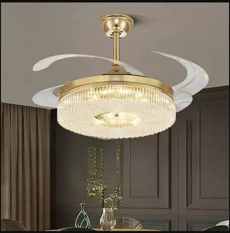 Modern Remote Control LED Ceiling Fan Light / Ruchi